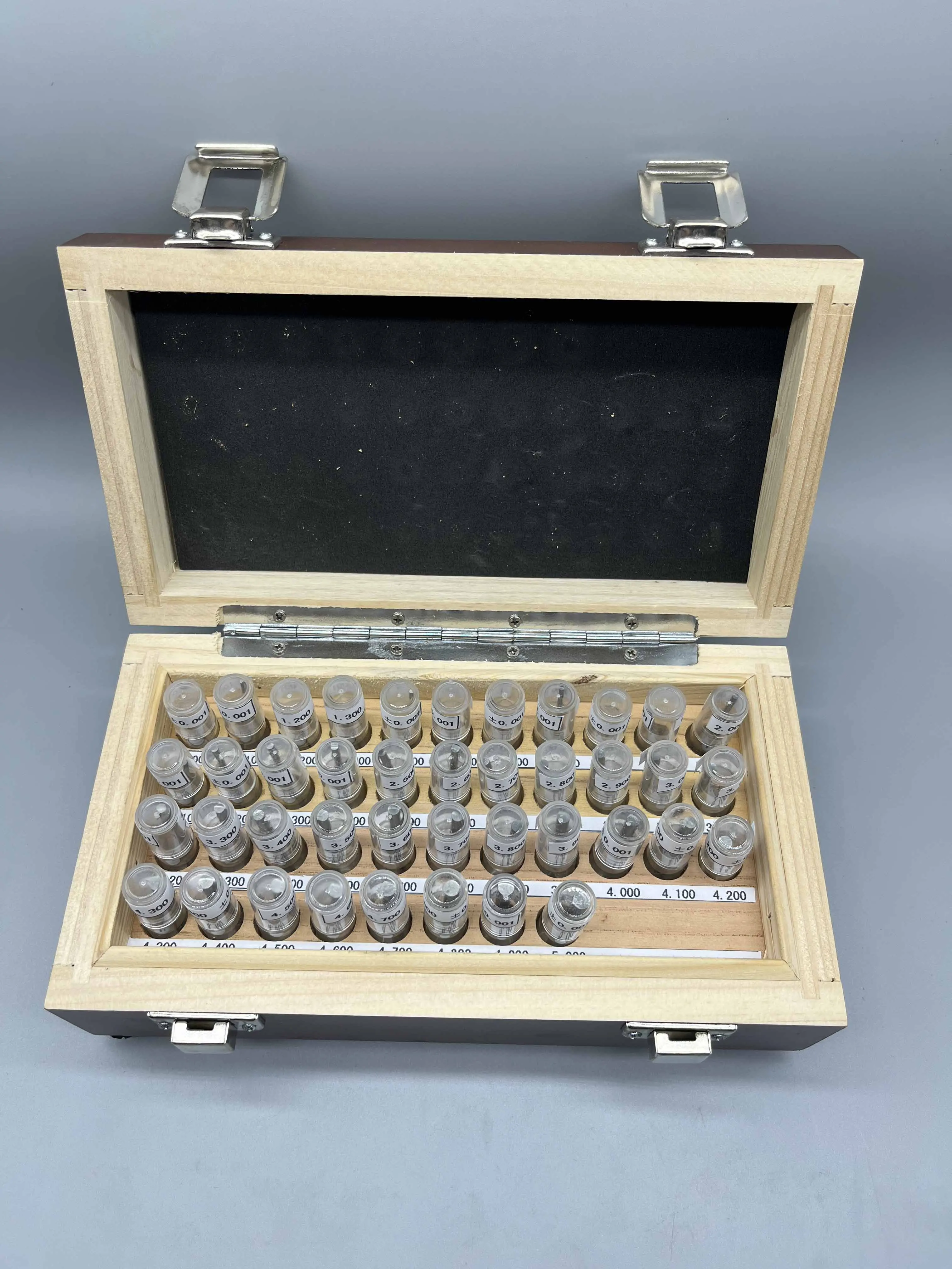 41PCS 1-5mmx0.1mm Precision Bearing Steel Cylinder Pin Gauge For Measuring Hole Diameter And Depth