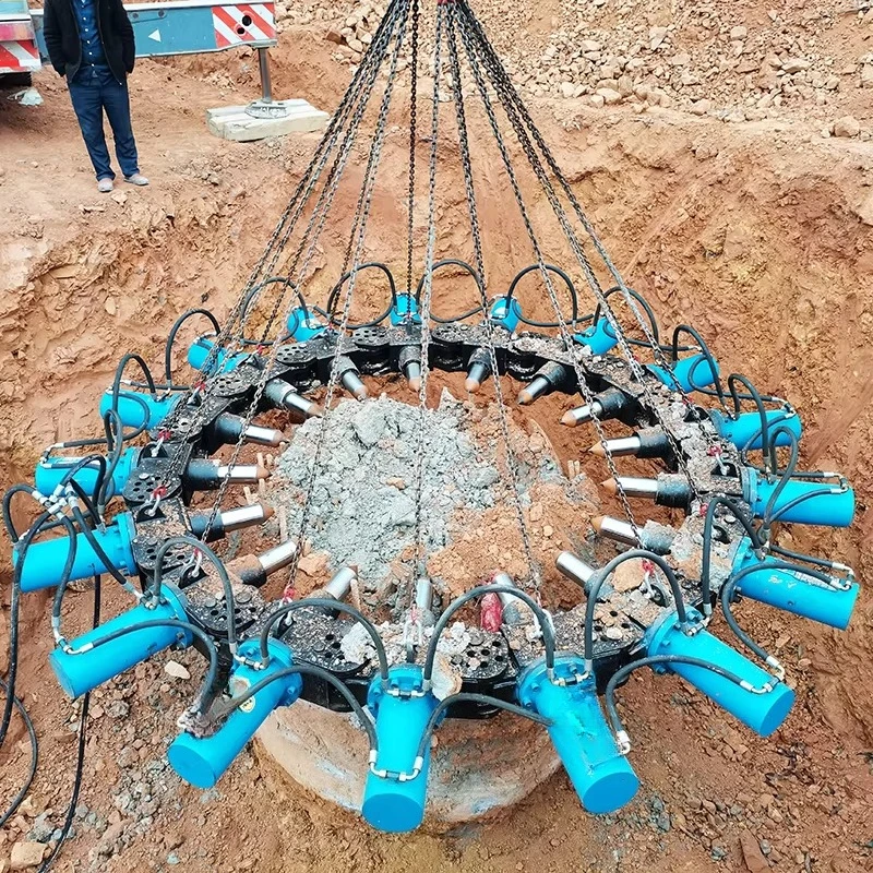 Hydraulische machine met ronde poolbreker voor de sloop van de graafmachineconstructie