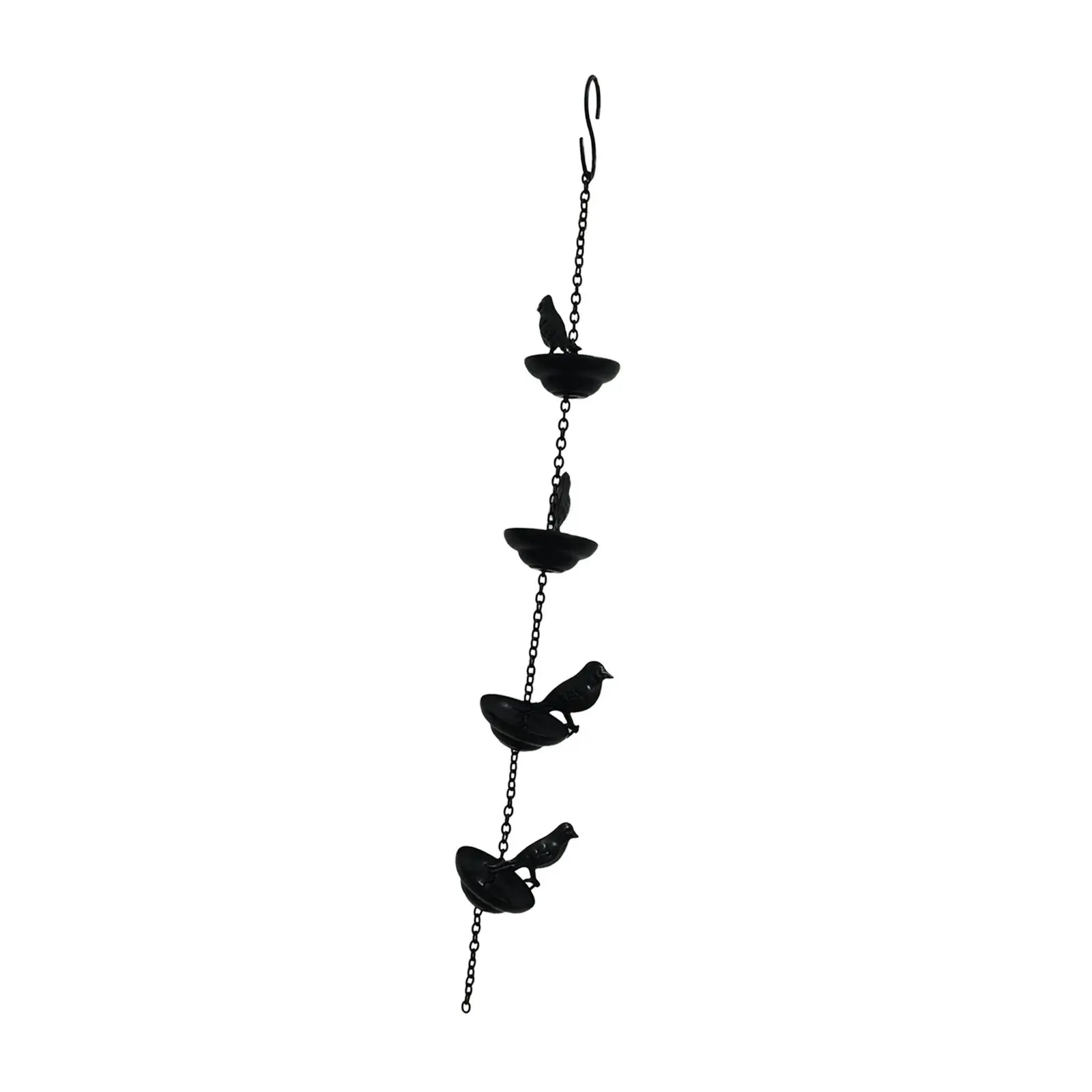 Outdoor Bird Rain Chains Metal Cup Gutter Water Diverting Chain Decorative Garden Yard for Patios Awnings