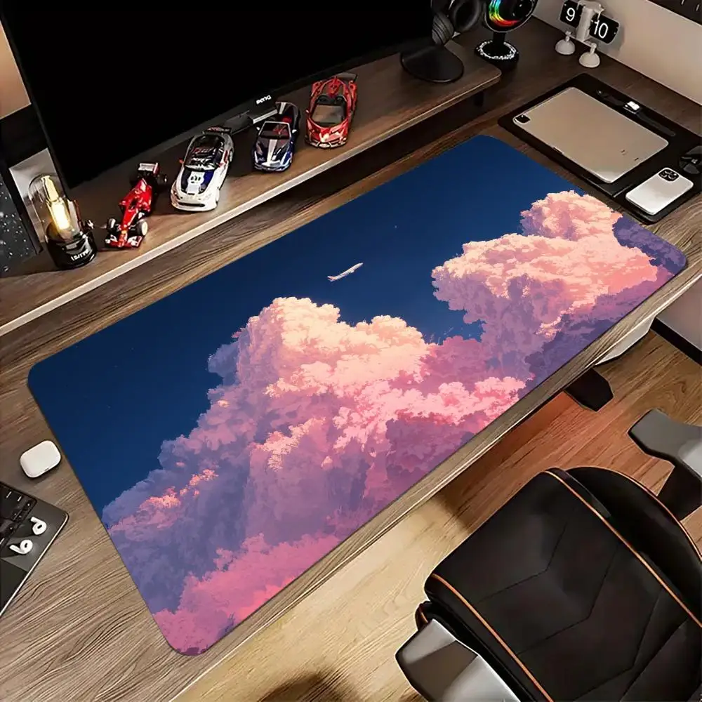 Cloud Plane Mauspad, Computerzubehör, Büro, Spiel, Tischsets, Gummi, rutschfeste Gaming-Tastatur, XXL-Mauspads, Schreibtischunterlage, 40 x 90 cm