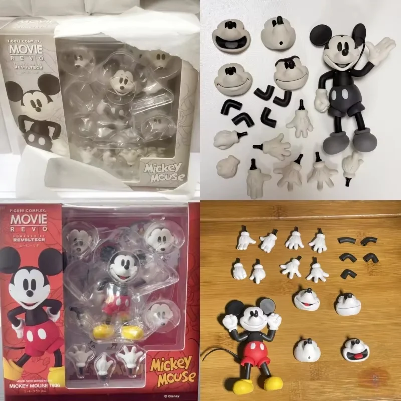 Genuine In Stock Disney 1936 Mickey Mouse Kaiyodo Revoltech Colorful Mickey Anime Action Figures Ornaments Collection Gifts Toy