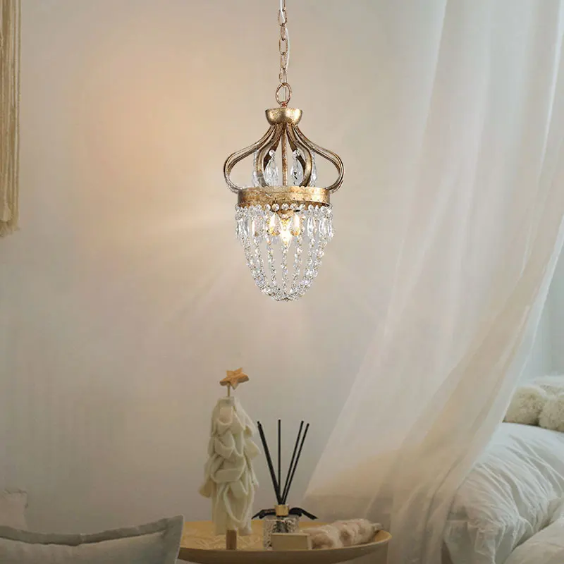 

Retro European American Crystal Chandelier Creative Style Living Room Dining Room Homestay Kitchen Bedroom Pendent Lights