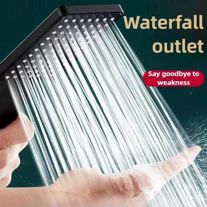 

Насадка для душа высокого давления, квадратный ручной спринклер, серебристый/черный, многофункциональный универсальный распылитель, аксессуары для дома и ванной комнаты