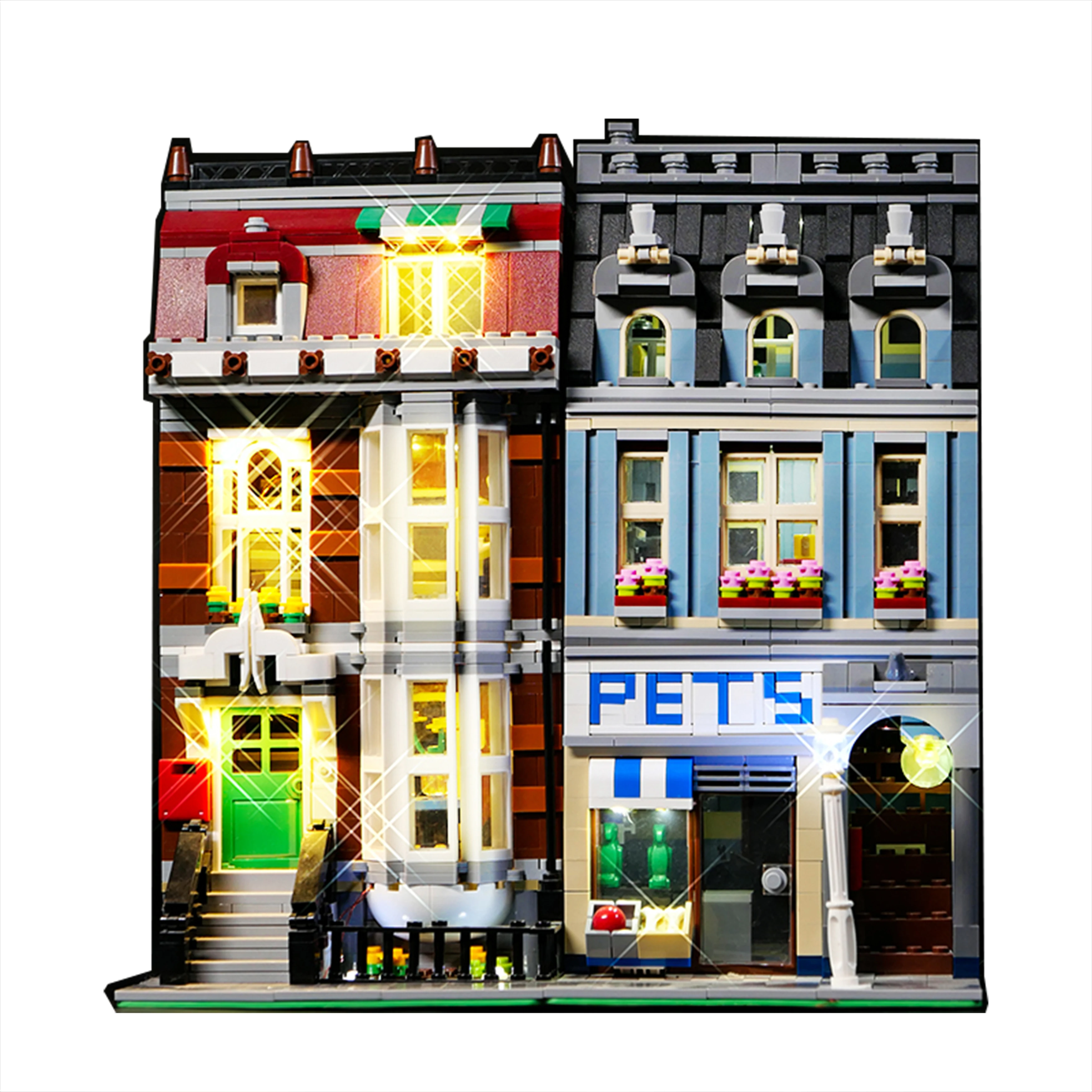 

DIY светодиодный комплект освещения 10218, модульное здание, блок с видом на улицу, модель, пульт дистанционного управления, дисплей, осветительные аксессуары, только светильники, подарок