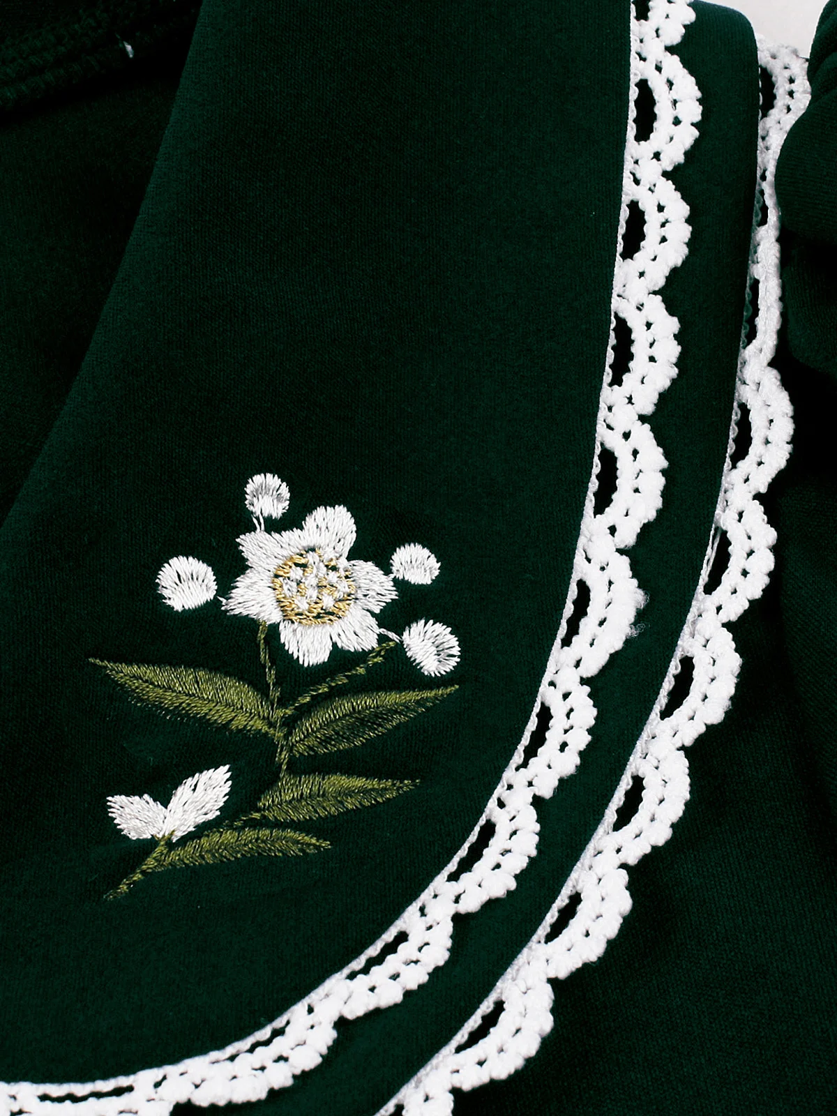 Tonval Lace Trim Embroidered Peter Pan Collar Vintage 1950s Party Clothes for Women Buttons Front Belted Midi Swing Dresses