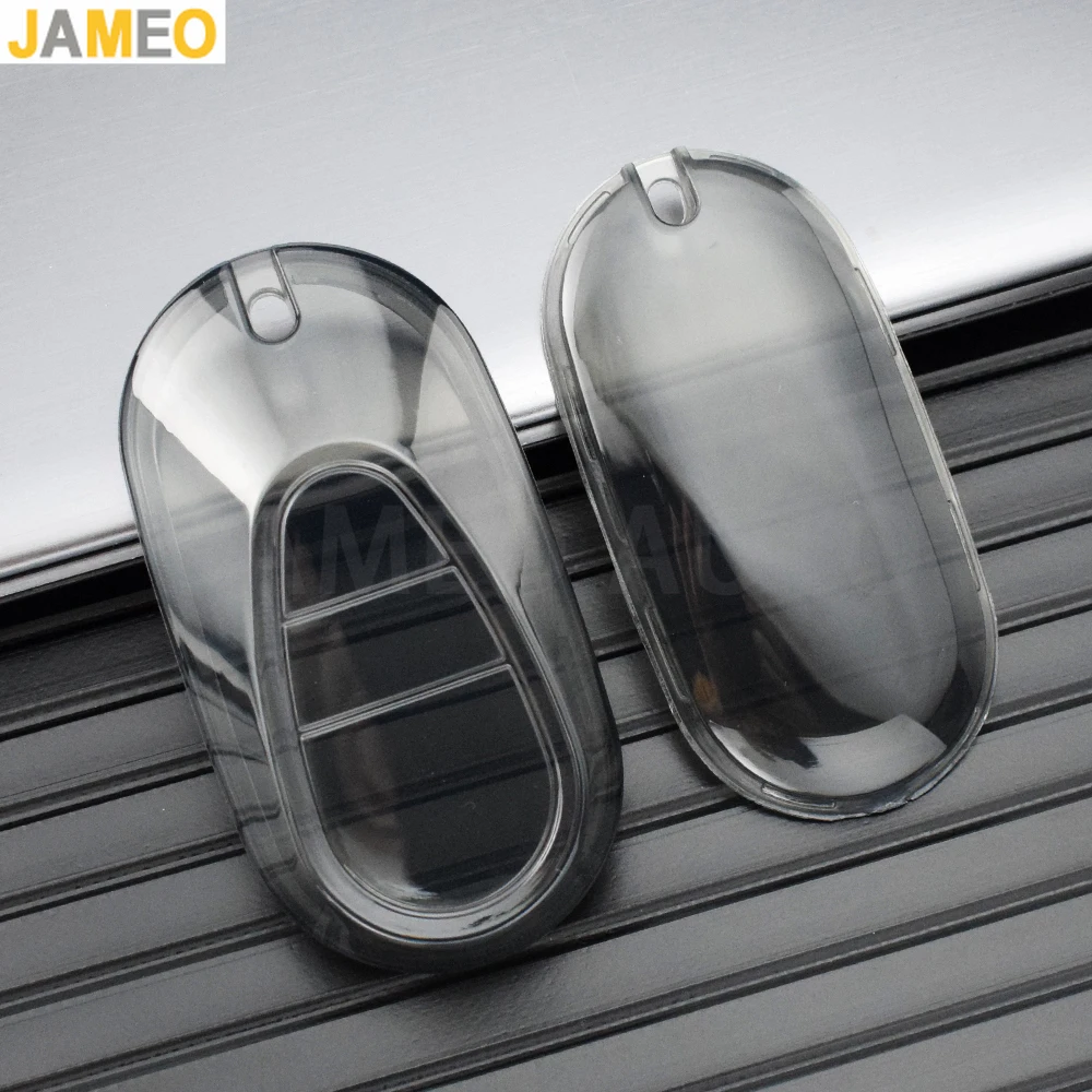 Transparent Black Key Fob Case Cover for Mercedes-Benz C S GLC EQE EQS Class W223 X254 V297 V295 W206 S206 X206