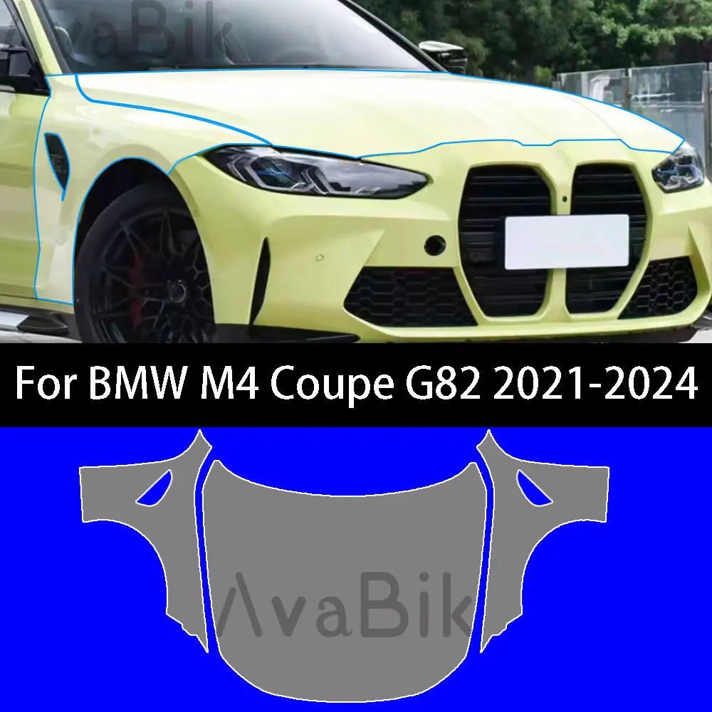 

PPF for BMW M4 Coupe G82 2021 2022 2023 2024 Car Paint Protection Film Pre cut Clear Kit Bra TPU Transparent 7.5Mil Car Wrap PPF