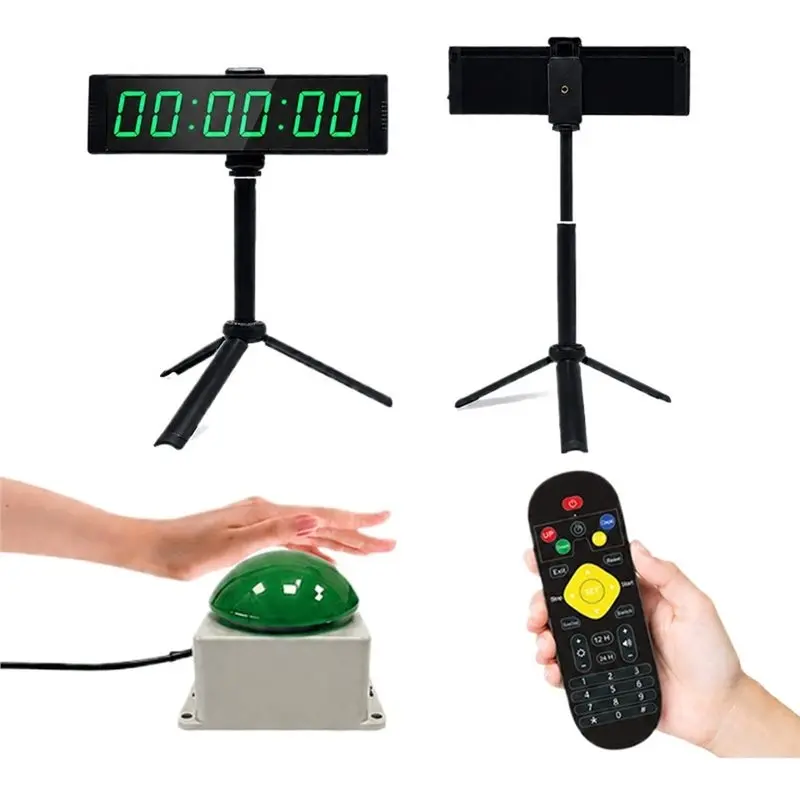 B08B-Gym,Fitness Timer With Stopwatch Button Function, 1 Set Large Digital Countdown Clock,With Stand, For Home Gym US Plug Incl