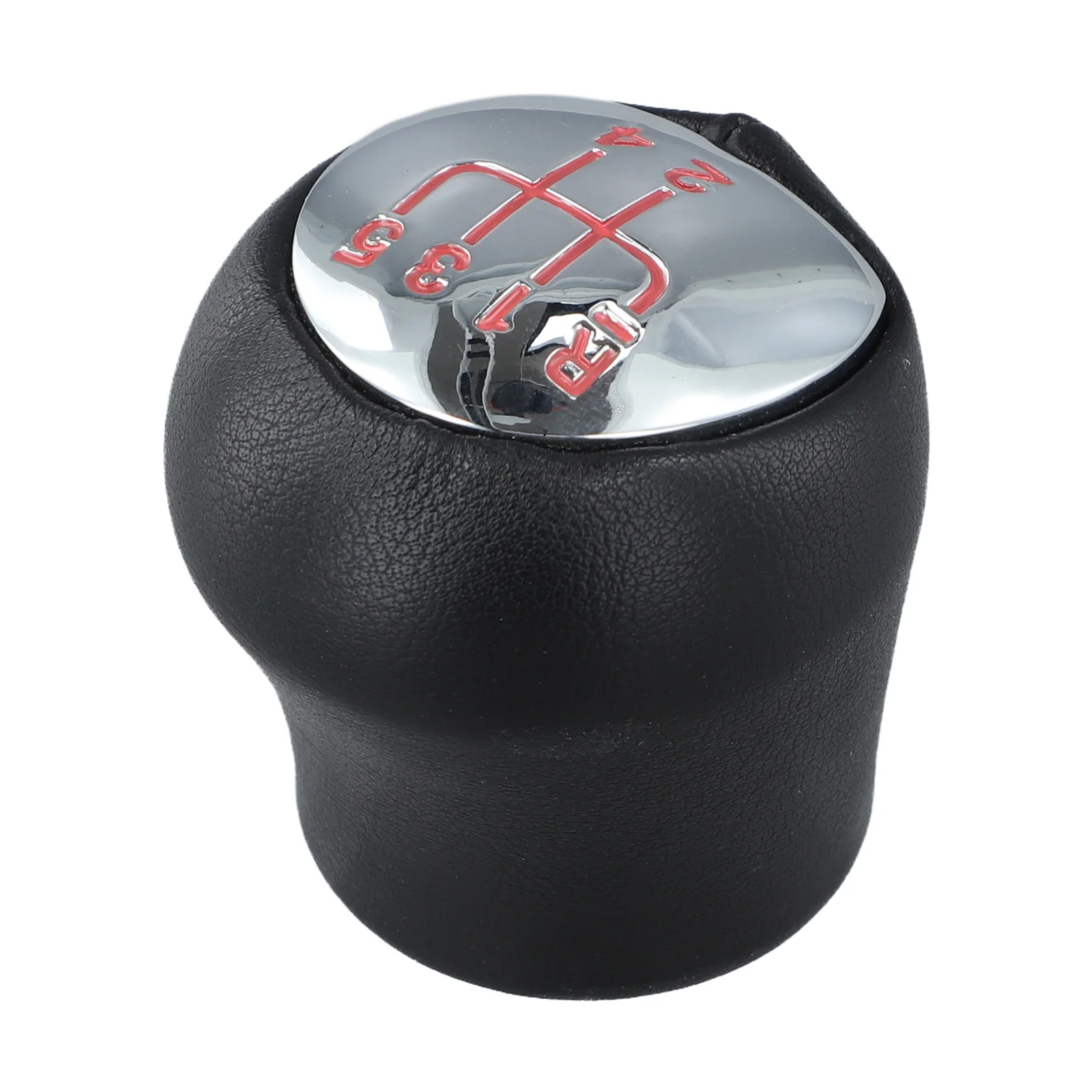 5-Speed Transition Gear Shift Knob Silver Black Blue Red Text Robust Materials Smooth Design Longevity And Reliability