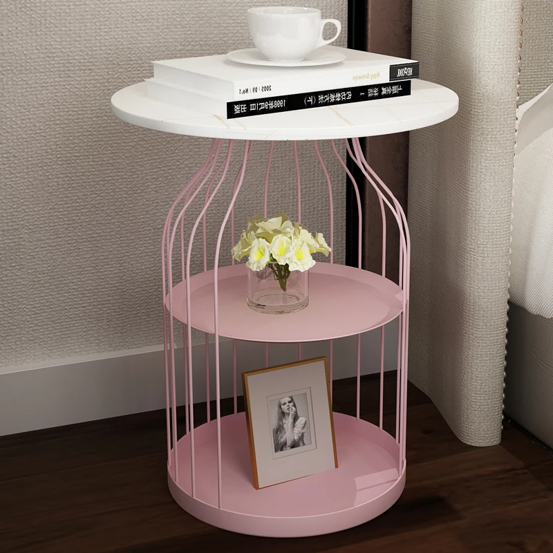 Bedroom bedside table, board, small side table, iron art, bedside table, sofa, corner table, balcony, round table