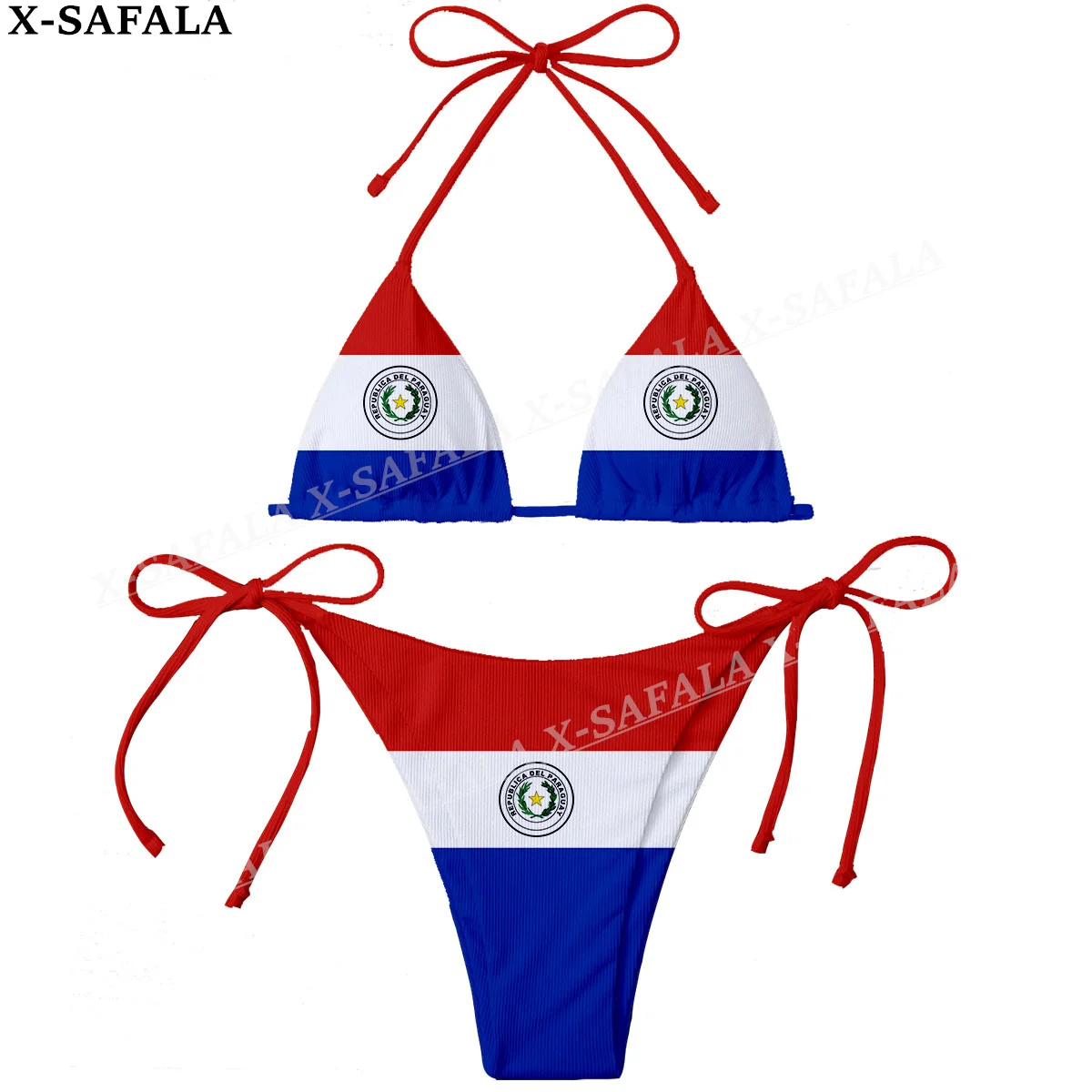 Paraguay Country Flag 3D Print Women Micro Sexy Bikini Bra Set Summer Beachwear Sexy Beach Two Pieces Bathing Suits Swimwear