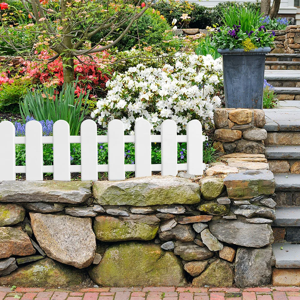 

4 Sets Garden Fence High Quality Plastic Border 50x20 Round Top Courtyard Villa Yard Fencing Decorative Gardening