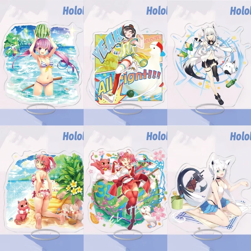 Soporte acrílico VTuber HOLOLIVE - Aqua Minato y Sakura Miko Figura de anime Decoración de escritorio Accesorios de colección 15 cm