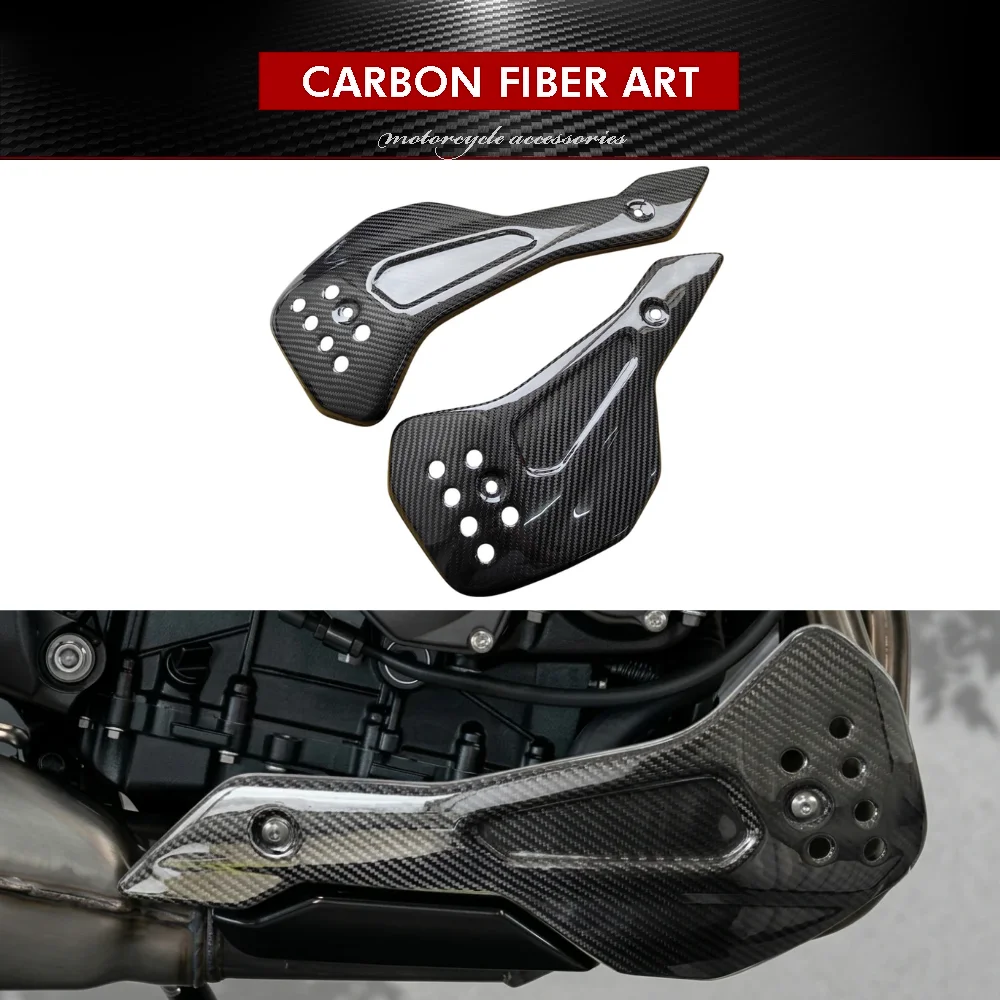 Motorcycle Carbon Fiber Mid Exhaust Heat Shield for Triumph Trident 660 (2021-2026)