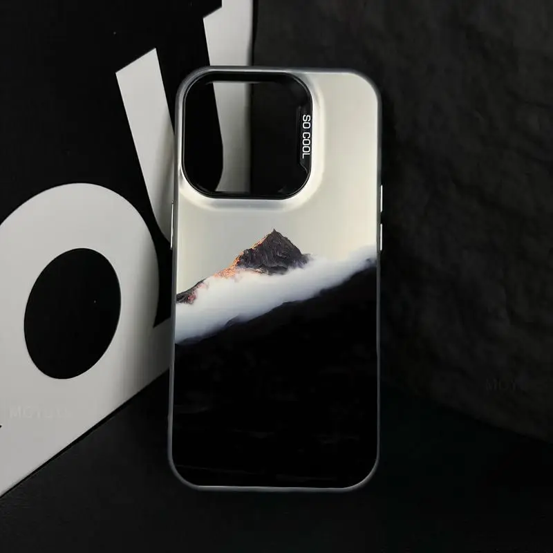

View the mountain scenery from afar phonecase for iPhone 16 15 14 13 12 11 Pro/ Max/Plus shock-proof rear cover anti-fingerprint
