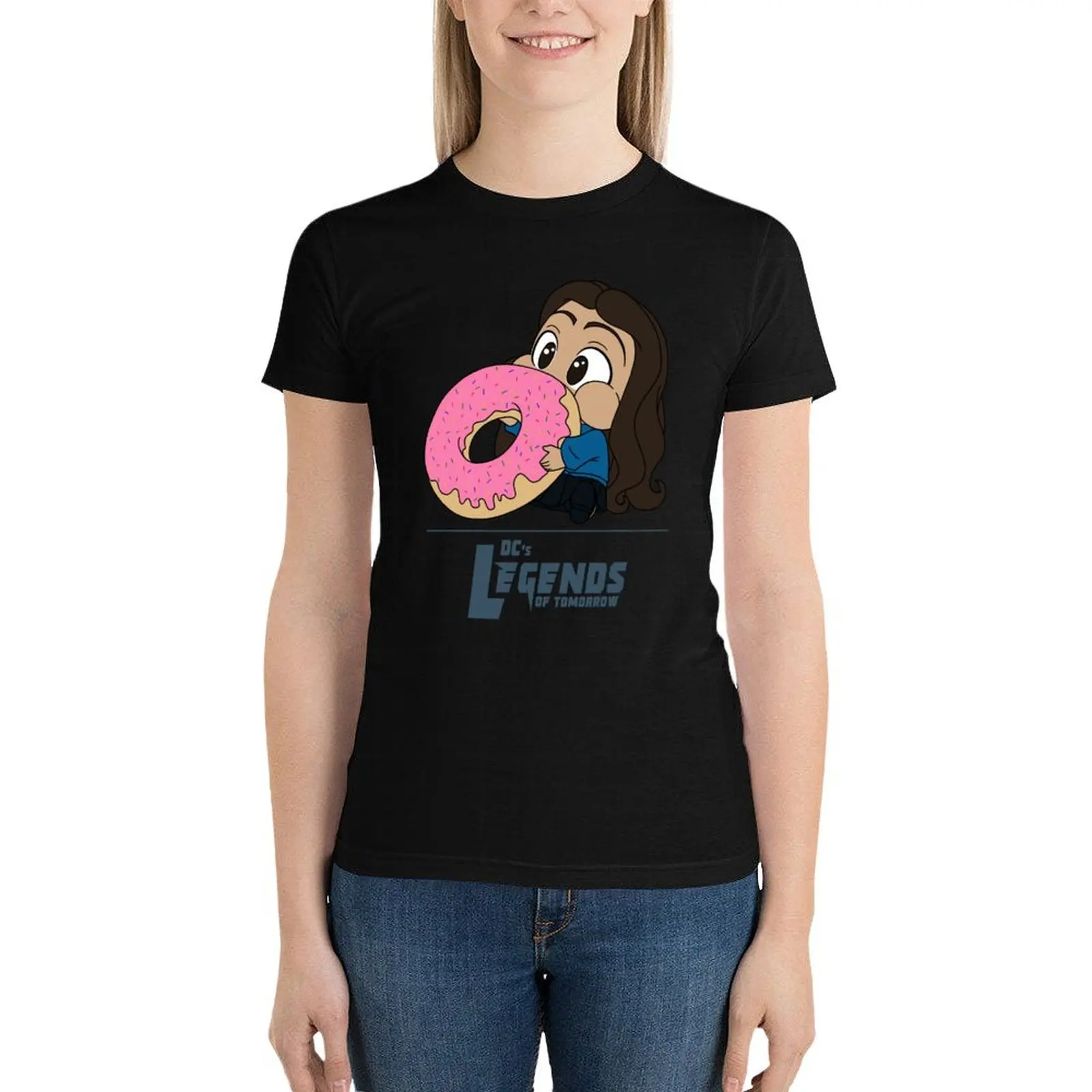 

Tiny Zari Munching on Donut T-Shirt hippie clothes summer clothes rock and roll t shirts for Women