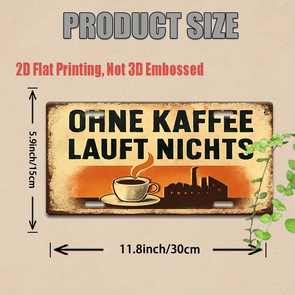 2D Flat,1pc Vintage Metal Sign, Outdoor Plaque & Wall Decor 15x30cm, 