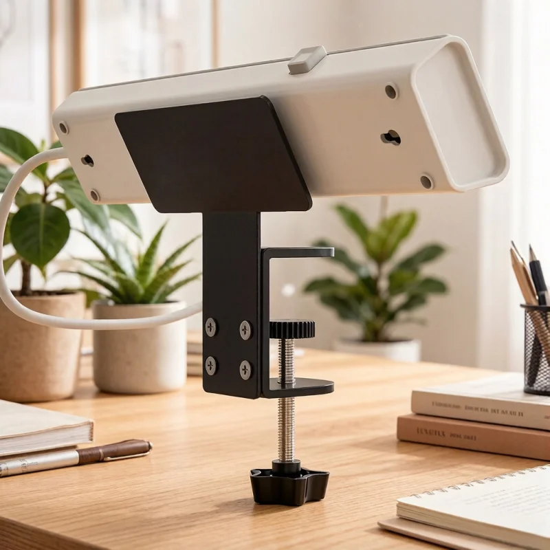 Under Desk Power Strip Holder, No-Drill Cable Management Tray for Outlet Fixing, Wire Organizing Shelf Storage