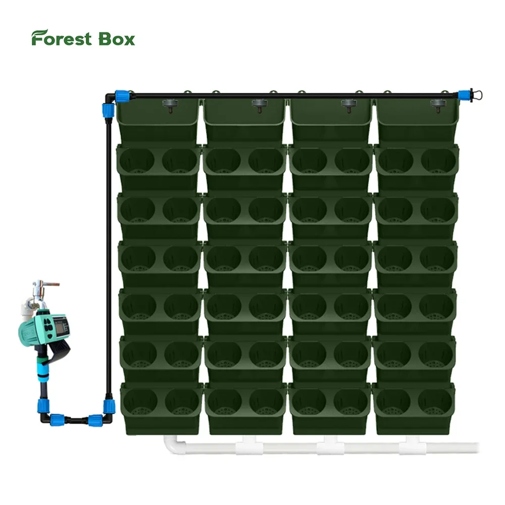 Forest Box Patent Indoor Stackable Wall Pots with Drip Irrigation System Vertical Wall Planter