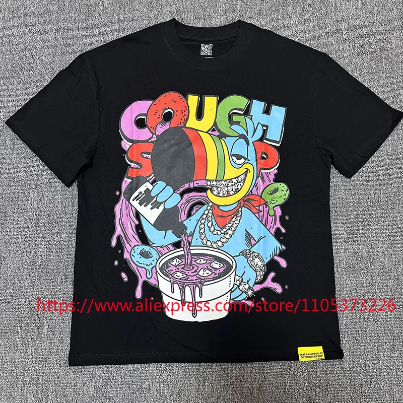 Latest Style That's A Awful Lot of Cough Syrup Men's Casual Loose T-Shirt with Hip Hop Toucan Graphic Short Sleeve Top