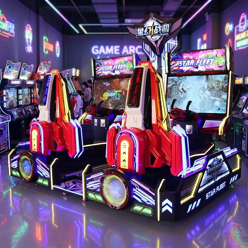 Dual-Motion Racing Simulator, Arcade Game Machine, Coin-Operated Commercial Equipment, Metal Construction, English Interface
