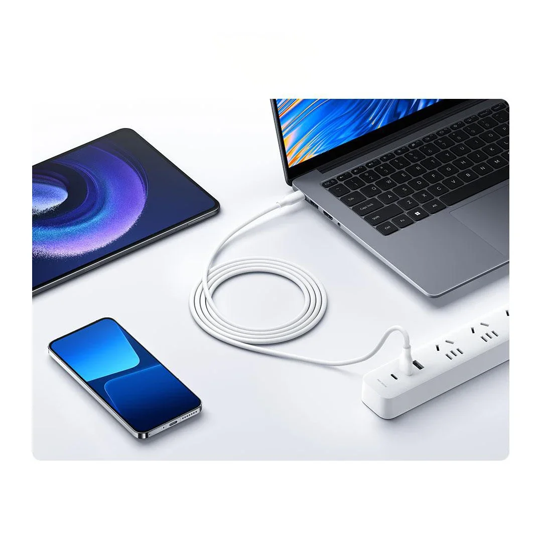 New Xiaomi 6A Data Cable Skin Friendly Silicone Max 120W Fast Charging Cable 2m USB-A to USB-C Support 480Mbps Data Transmission