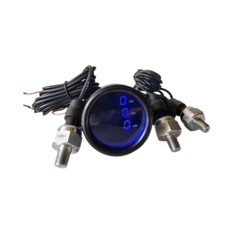 LED Air Suspension Air Driving Instrument 0~ 220psi Automotive 52MM Round Waterproof Dual Barometer