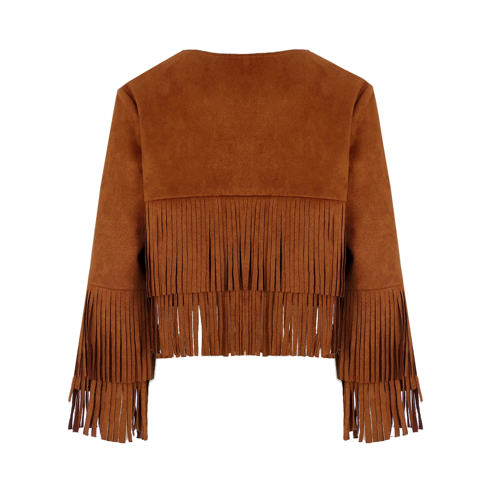 Kids Western Cowboy Cowgirl Cosplay Costume Long Sleeve Open Front Tassels Fringe Jackets Coat Halloween Party Fancy Dress Up