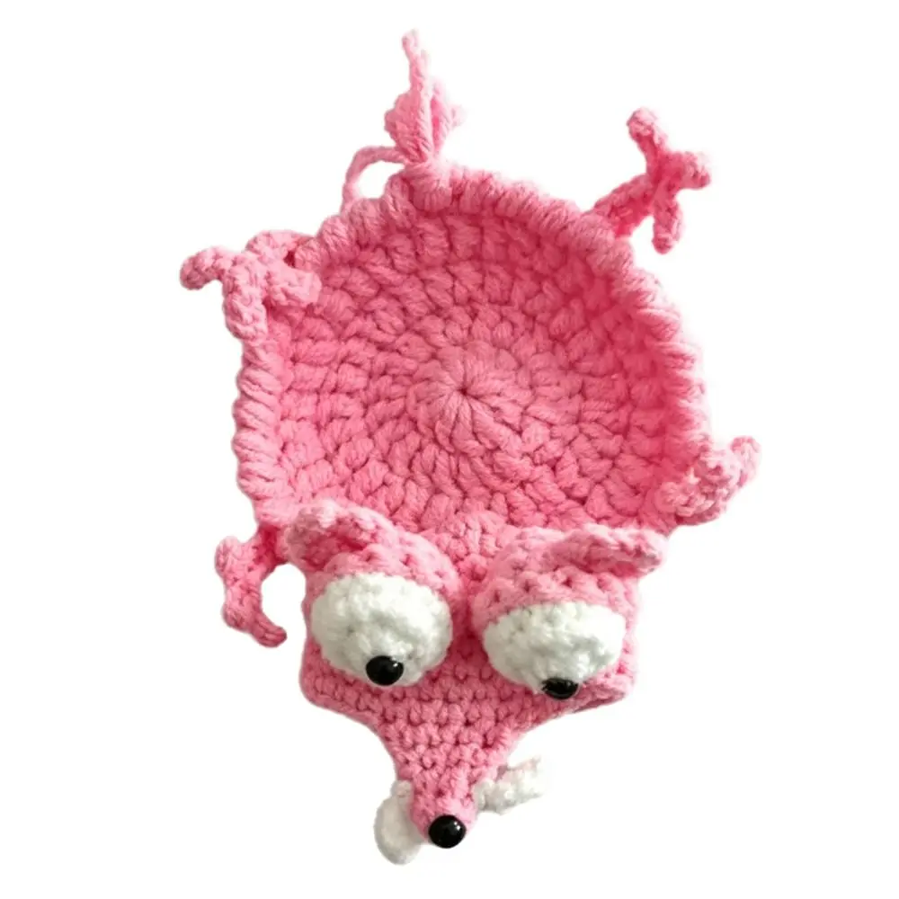 Handmade Crochet Craft Crochet Animal Coaster Non-slip Base Soft Knitted Cute Cartoon Cup Mat Creative Cartoon Style