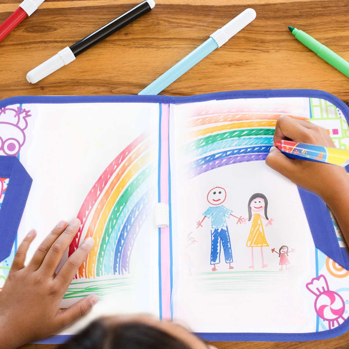 Water Canvas Graffiti Painting Board Portable Kids Drawing Cloth Writing Toy Educational Fun Interactive Family