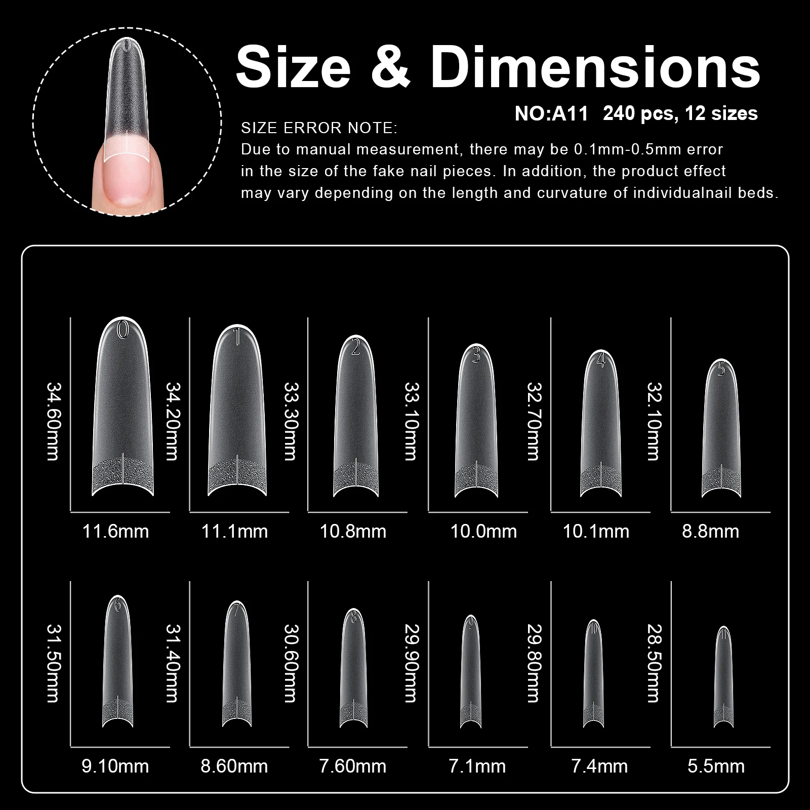 240 Stück kurze, mandelförmige Soft-Gel-X-Nagelspitzen, Full Cover Coffin Stiletto, mattierte, künstliche Nägel zum Aufkleben, DIY Salon Maniküre – Detail 22