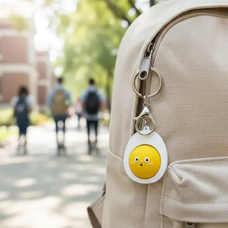 Mini Egg Button Clicker Keychain Stress Relief Toy Pendant 1/2Pcs Decompression Keyring Bag Hanging Decoration Car Amagi