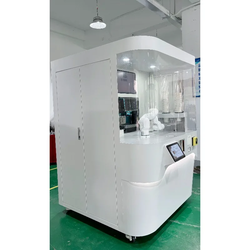 آلة بيع روبوت القهوة Ai ذات المظهر القابل للتخصيص لخدمة القهوة الباردة والساخنة والآيس كريم في طريقة مريحة #6