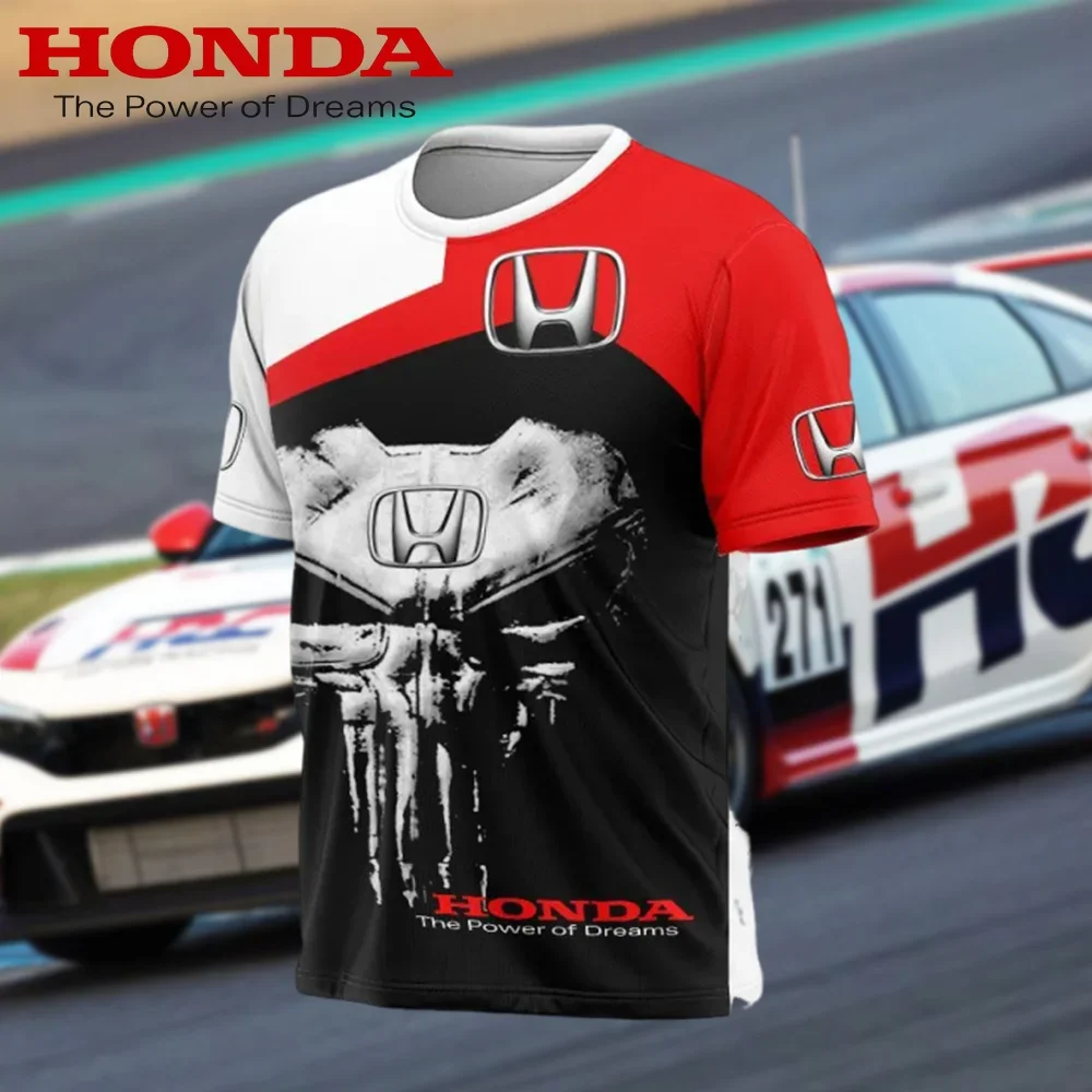 

Honda Summer Men's Short Sleeve Car Brand T-shirt Cool Street Style Quick-Dry Jersey Sports Motorcycle Racing​