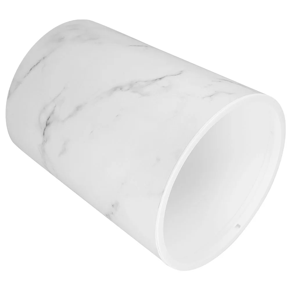 

Large Capacity Marble Pattern Plastic Trash Bin Press Ring Wastebasket for Home Office Bathroom Stylish