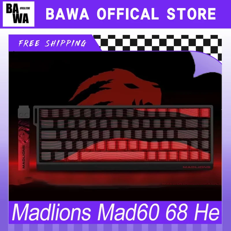 Madlions Mad60 68 He Mechanical Keyboard Magnetic Switch 8k Wired Rgb Hot Swap Custom Keyboard For Esports Gamer Gift Accessory