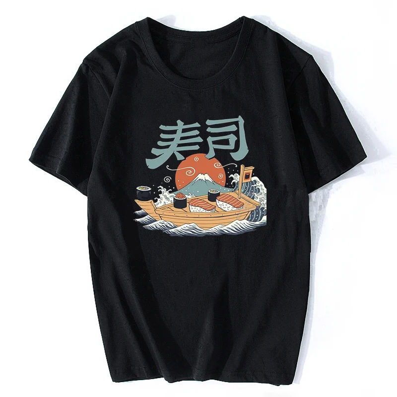 Neko Ramen Japan Cat Anime T Shirt Men\'s High Quality Aesthetic Cotton Cool Vintage T-shirt Harajuku Streetwear Camisetas Hombre