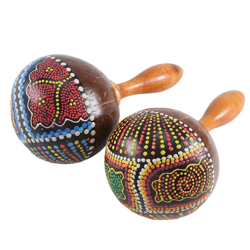 Percussion Maracas 1Pair Of Shakers Rattles Sand Hammer Percussion Instrument With Wooden Handles For Live Performances Durable