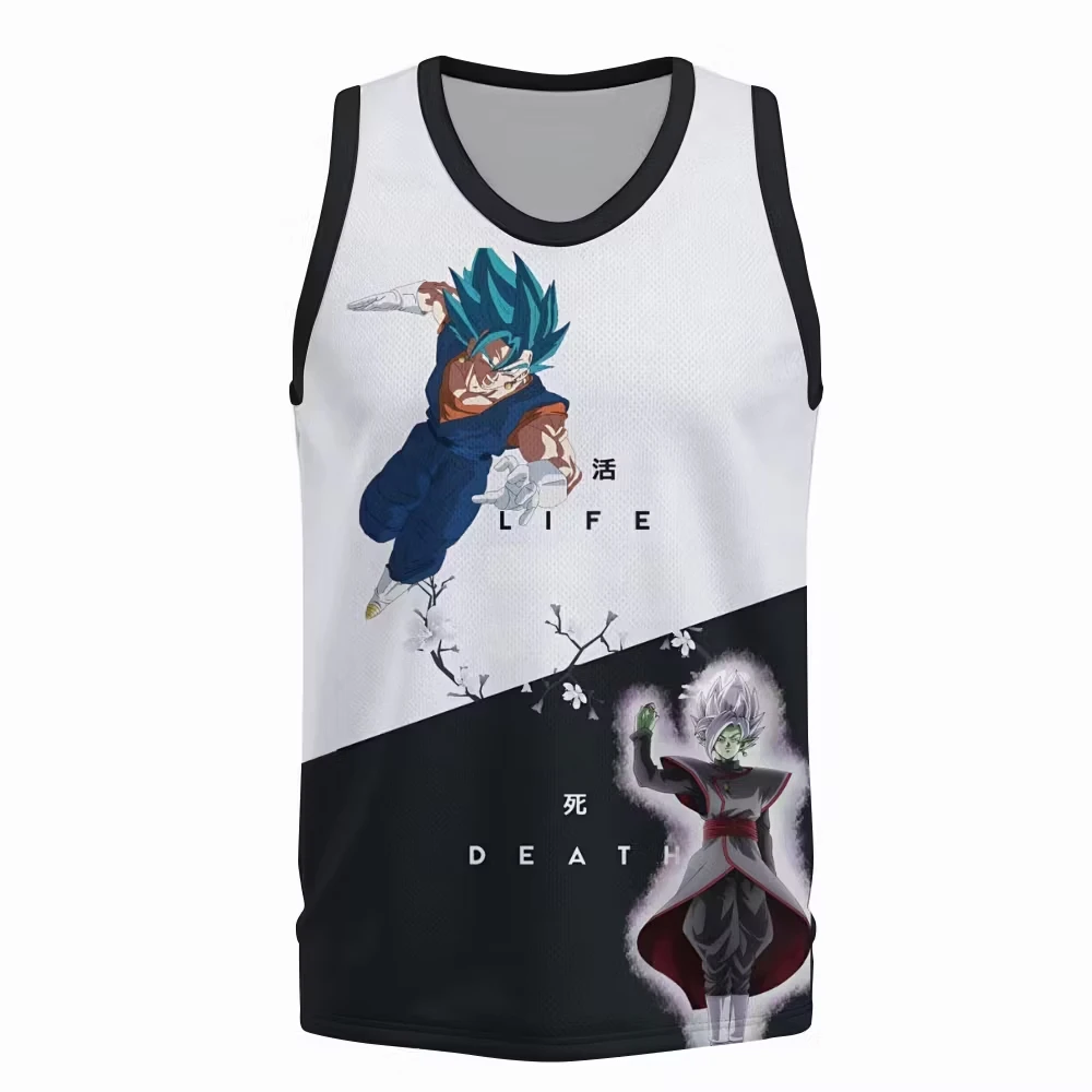 Anime Dragon Ball Vegeta Printed Basketball Jersey Summer Men Breathable Quick Drying Sleeveless Vest Family Matching Clothing