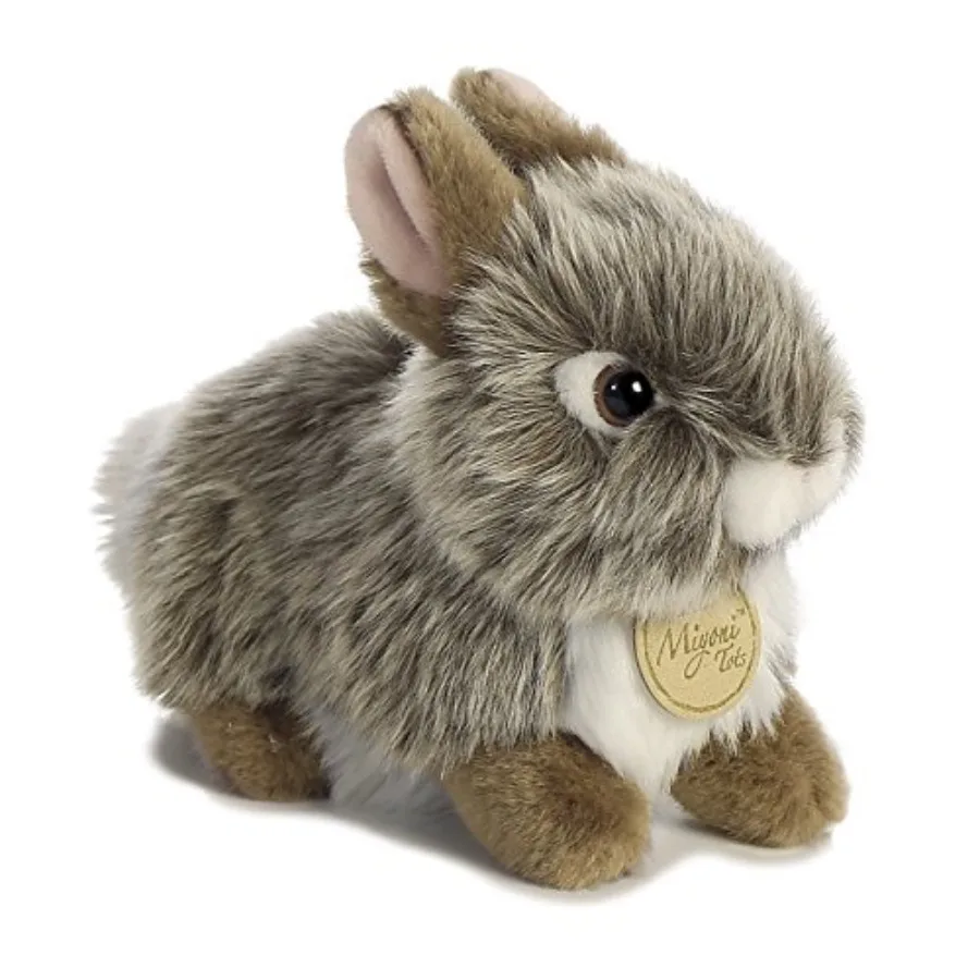 

® Adorable Miyoni® Tots Baby Bunny Stuffed Animal - Lifelike Detail - Cherished Companionship - Gray 7 Inches
