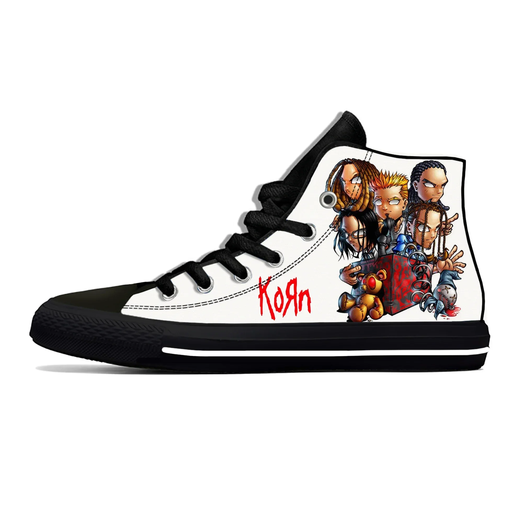 

Korn Rock Band High Top Sneakers Mens Womens Teenager Casual Shoes Canvas Running Shoes 3D Printed Breathable Lightweight shoe