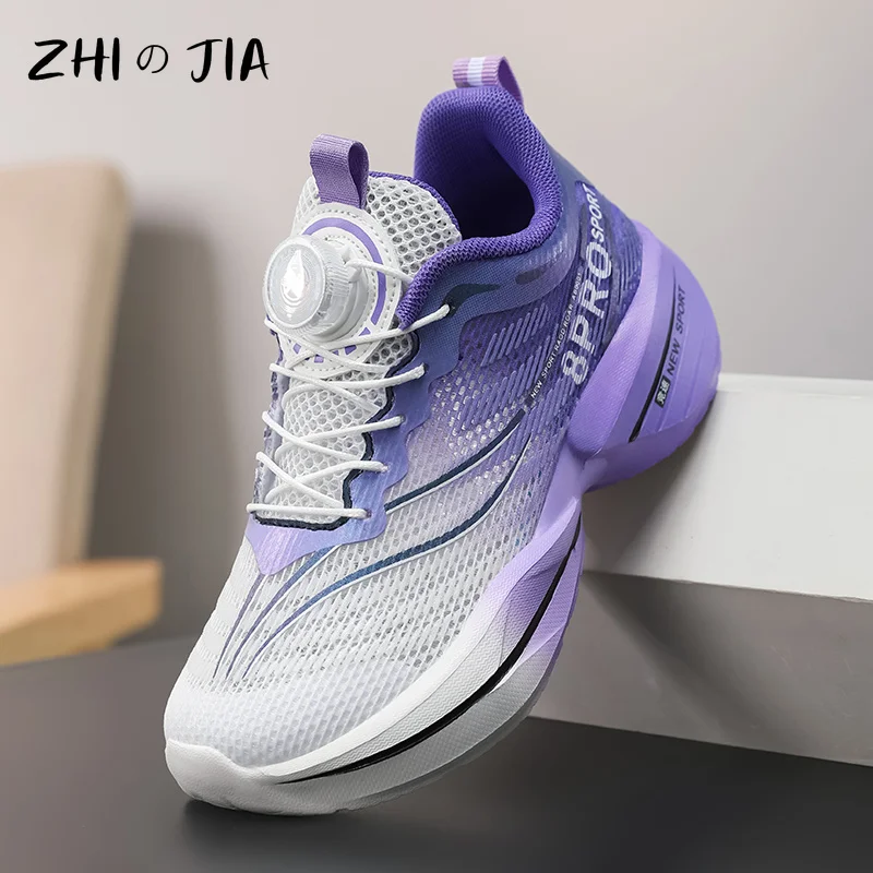 Children's Fashionable Rotating Buckle Casual Footwear Popular Mesh Sneaker Boys and girls lightweight Outdoor Running Shoes