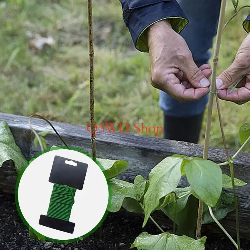 Q5WD 2.5mmx10m Plant Ties Soft Twist Ties Green Garden Ties Supply for Supporting Plant Tomatoes Office Home Organizing