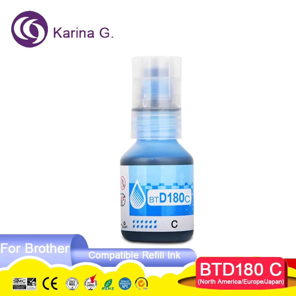 BTD180 BTD-180 Совместимая бутылка на водной основе сменные чернила Tintas для принтера Brother DCP-T580DW DCP-T583DW/DCP-T780DW