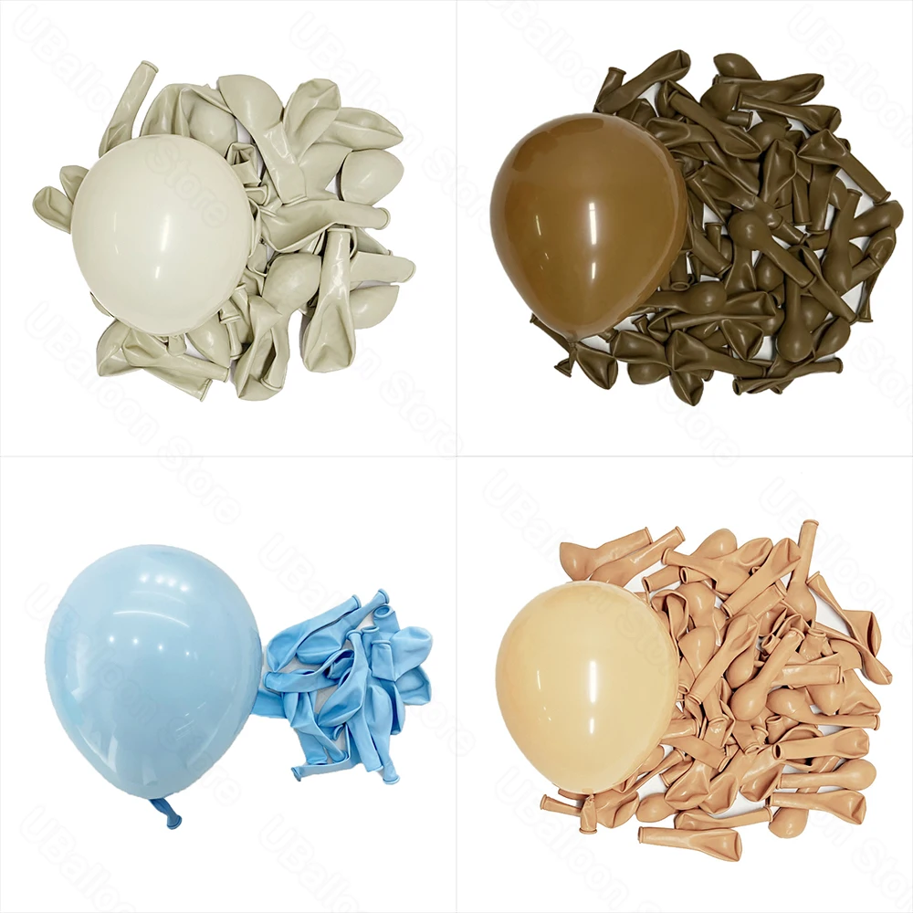 40-teiliges Babyparty-Luftballon-Set, Boho, braun, pastellblaue Haut, weißer Sand, Khaki-Luftballons für Babyparty, Geburtstagsdekoration, Luftglobos – Detail 2