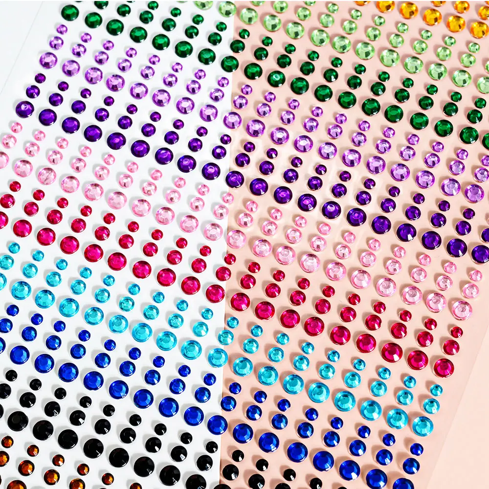 162/216/900 Stück Diamant-Tattoos-Aufkleber für Augen, Gesicht und Körper, 3/4/5/6 mm, farbiges Glitzer-Strass-Tattoo für Party-Make-up, Edelstein-Zubehör – Detail 12