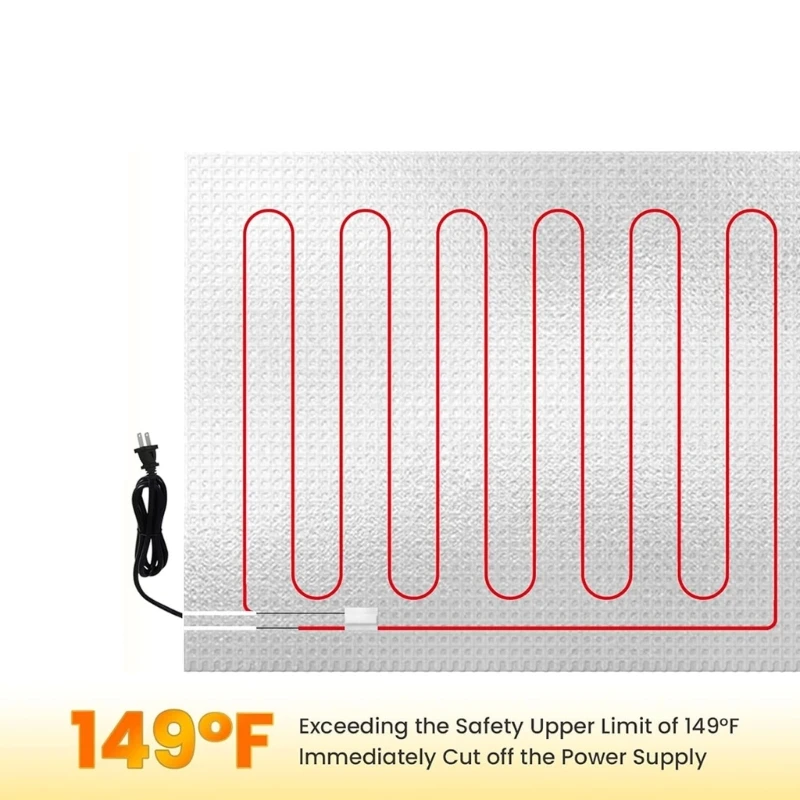 Campers Heater Pad Set, 110V 60W Plug-In Water Warmer with Built-In Thermostat and Adhesive Backing