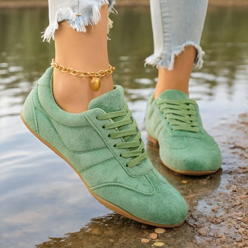 multiple color German Training Shoes Women 2026 New Leather Women Sneakers Flat Lace-up Retro Large Size Forrest Shoes Women 141