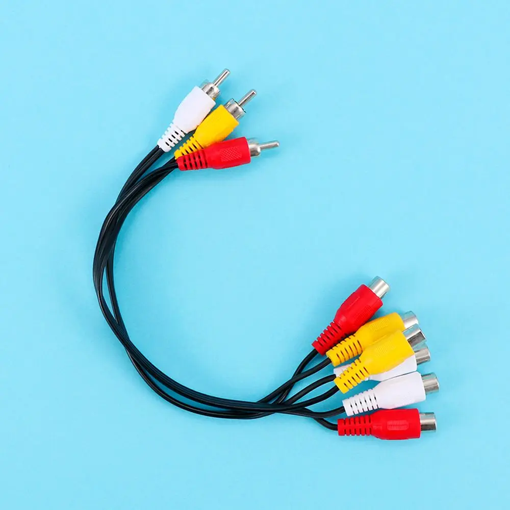 High Quality Audio 3 RCA Male Plug To 6 RCA Female Plug Splitter Cable Cable Connectors Device AV Adapter Cable 30cm Video