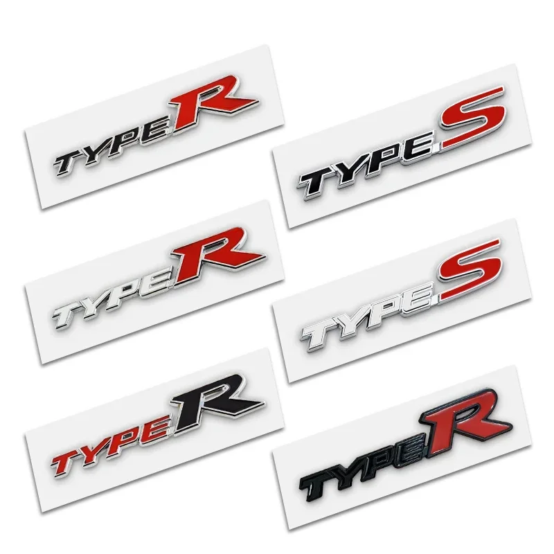 3d Metal Type S Logo Type R Emblem Letters Car Trunk Badge For Honda Civic Accord CRV Hrv Jazz FK2 FN2 EP3 Sticker Accessories